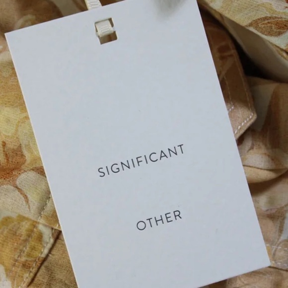 NWT SIGNIFICANT OTHER Lenny Dress Biscuit Tapestry Floral Tie Waist US 8 - Picture 11 of 11